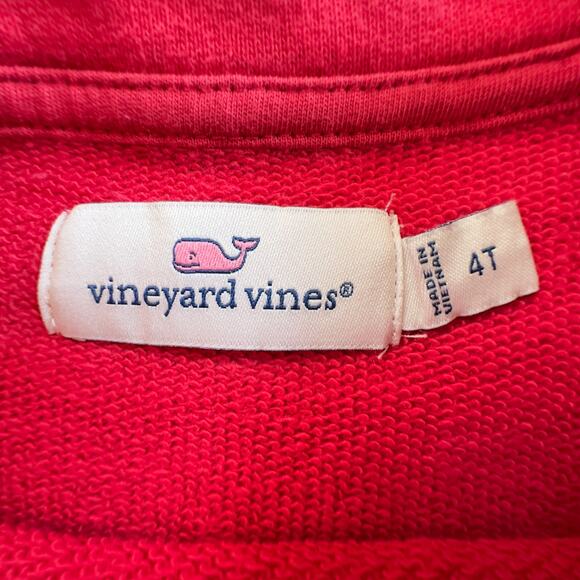 Vineyard Vines Red Bow Shoulder Sweatshirt EUC 4T - Picture 3 of 4